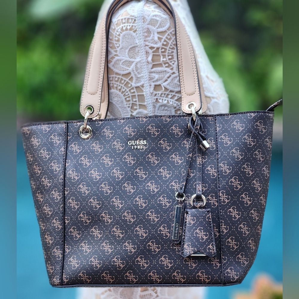 GUESS Brown And Black Women's Tote Bag